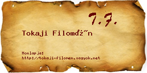 Tokaji Filomén névjegykártya